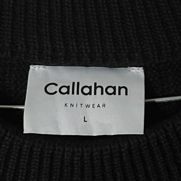 CALLAHAN ANTHRO SWEATER DRESS BLACK METALLIC GOLD CHUNKY WOOL BLEND KNIT NWT - Picture 5 of 9